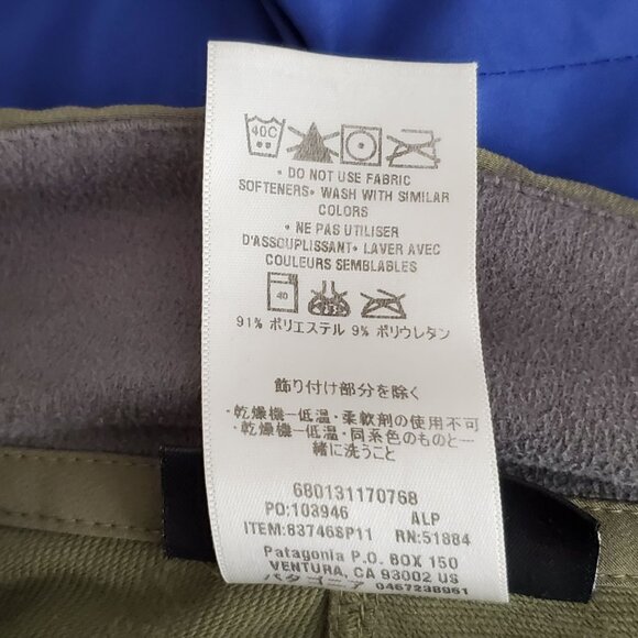 Patagonia Mens XXL Simple Guide Shell Jacket Olive Green Full-Zip Jacket - Picture 6 of 8